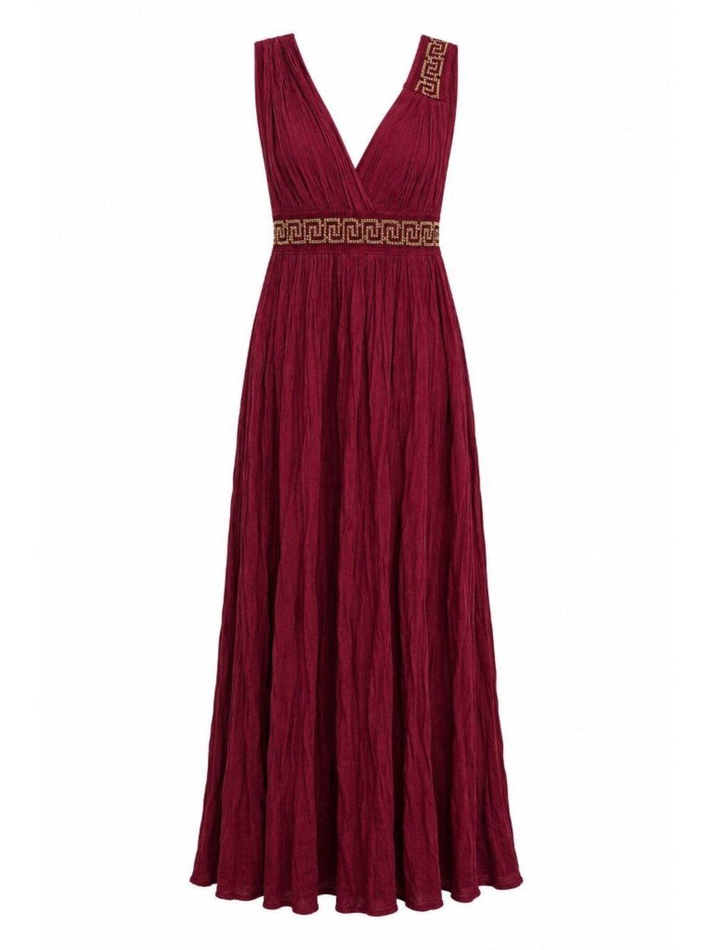 Unbranded Goddess Column Style Swim Cover Up Dress Sz OS Red Gauzy Grecian Boho